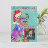 クリスマスの恐竜カスタムの写真 シーズンカード (スタンド正面)