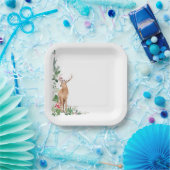 クリスマスの恒例の冬の休暇の緑 ペーパープレート (パーティー)