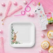 クリスマスの恒例の冬の休暇の緑 ペーパープレート (パーティー)