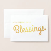 クリスマスの恵み|の家族写真の金ゴールド 箔カード (封筒付き正面)