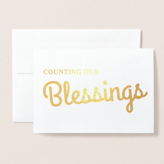 クリスマスの恵み|の家族写真の金ゴールド 箔カード (封筒付き正面)