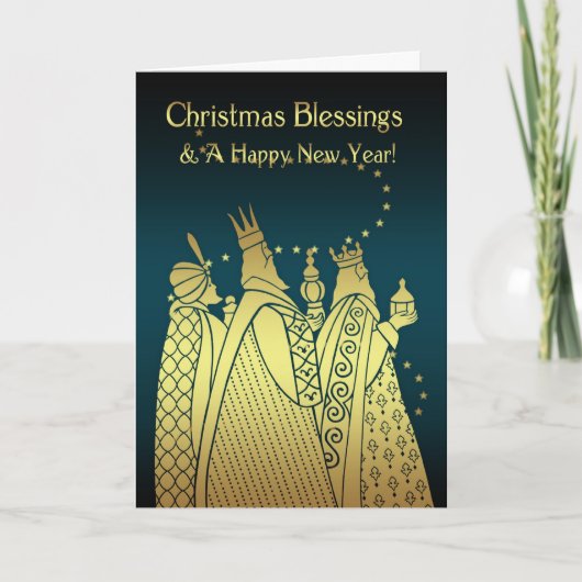 クリスマスの恵み- 3人の賢者-金ゴールドの効果 シーズンカード (正面)