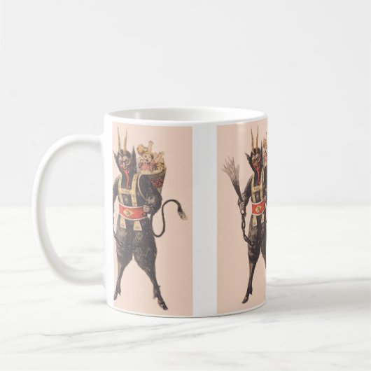 クリスマスの悪童をさらうクランプス コーヒーマグカップ (左)