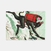 クリスマスの悪童狩り 雪のクランプス フリースブランケット (正面(横))