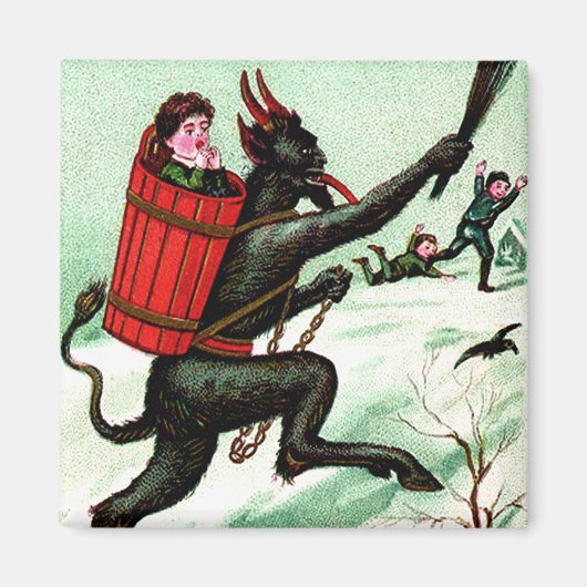 クリスマスの悪童狩り 雪のクランプス マグネット (正面)