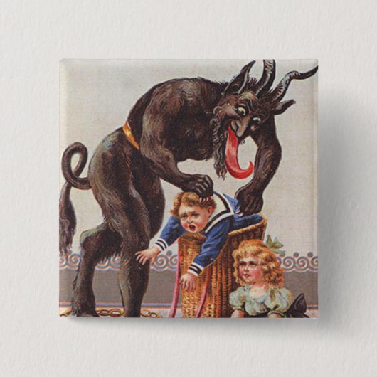 クリスマスの悪魔に子供をさらわれる 缶バッジ (正面)