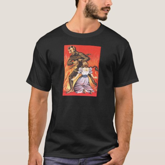 クリスマスの悪魔に罰せられる女 Tシャツ (正面)