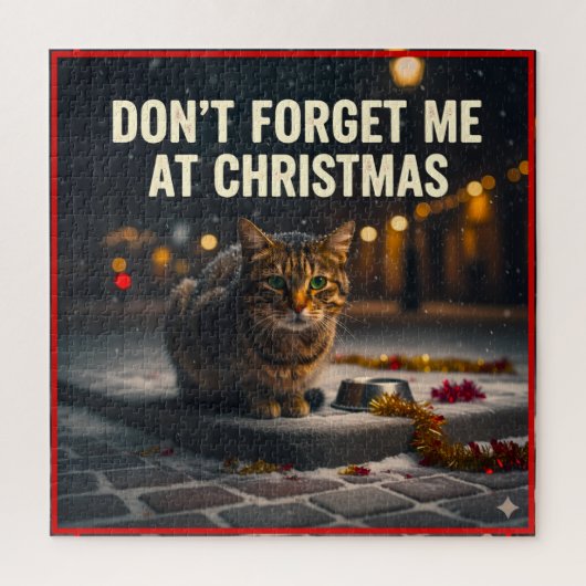 クリスマスの悲しい猫たちを忘れないで ジグソーパズル (縦)