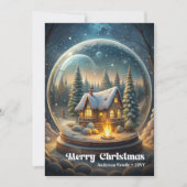 クリスマスの情景を彩る伝統的なリース シーズンカード (正面)
