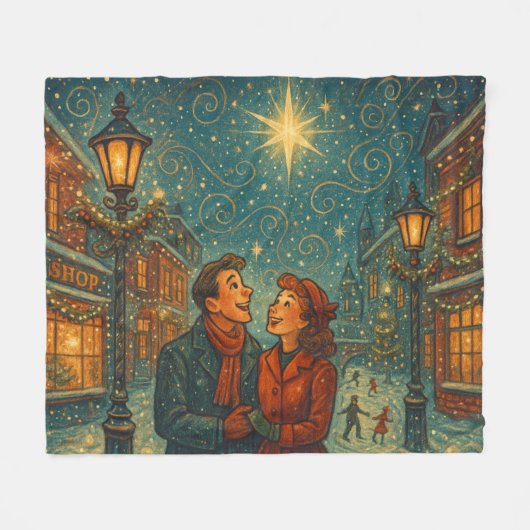 クリスマスの愛のブランケット フリースブランケット (正面(横))