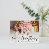 クリスマスの愛らしいパーソナライズされた写真カード ポストカード (スタンド正面)