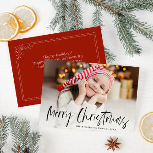 クリスマスの愛らしいパーソナライズされた写真カード ポストカード