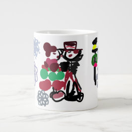 クリスマスの愛らしい散歩 ジャンボコーヒーマグカップ
