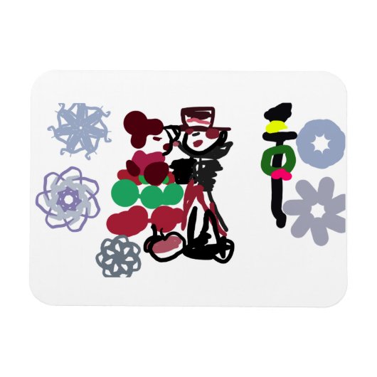 クリスマスの愛らしい散歩 マグネット (横)
