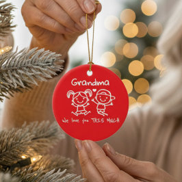 クリスマスの愛を込めておばあちゃんへ楽しいギラフTシャツ セラミックオーナメント