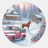 クリスマスの愛を込めて 美しいステッカーセット ラウンドシール (正面)