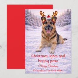 クリスマスの愛情あふれる言葉が書かれたかわいい犬のホリデーカード シーズンカード