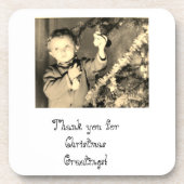 クリスマスの感謝の思い出写真  コースター (正面)