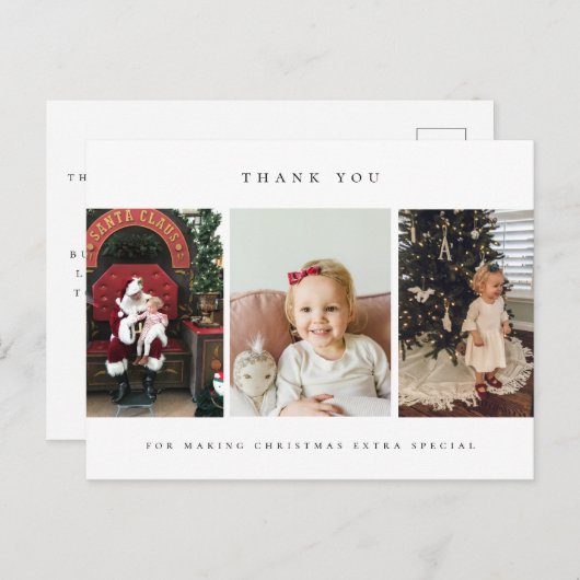 クリスマスの感謝を伝える写真ポストカード ポストカード (正面/裏面)