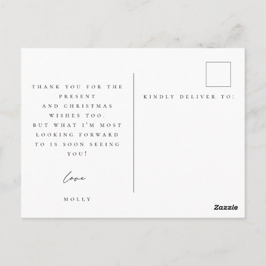 クリスマスの感謝を伝える写真ポストカード ポストカード (裏面)