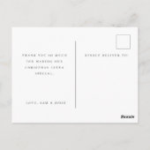 クリスマスの感謝を伝える写真ポストカード ポストカード (裏面)