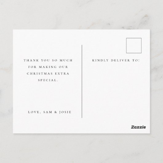 クリスマスの感謝を伝える写真ポストカード ポストカード (裏面)