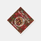 クリスマスの感謝を家族とともに スタンダードカクテルナプキン (角)