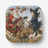 クリスマスの感謝祭とハロウィーンの休日 ペーパープレート (正面)