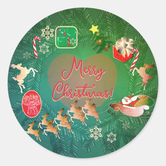 クリスマスの懐かしさ ラウンドシール (正面)