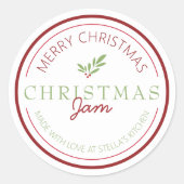 クリスマスの手作りジャムとグリーン装飾 ラウンドシール (正面)