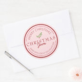 クリスマスの手作りジャムとグリーン ラウンドシール (封筒)