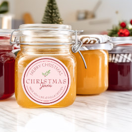 クリスマスの手作りジャムとグリーン ラウンドシール