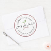 クリスマスの手作りジャムのグリーン ラウンドシール (封筒)