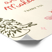 クリスマスの手描きカードとウィッシュ ポスター (角)