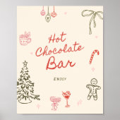 クリスマスの手描きホットチョコレートバー ポスター (正面)