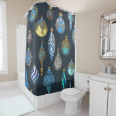 クリスマスの手描き、ヴィンテージ装飾。 シャワーカーテン (インサイチュ)