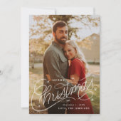 クリスマスの手書き文字と写真 シーズンカード (正面)