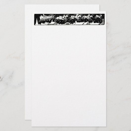 クリスマスの手紙のサンタの休日の文房具 便箋 (正面/裏面)