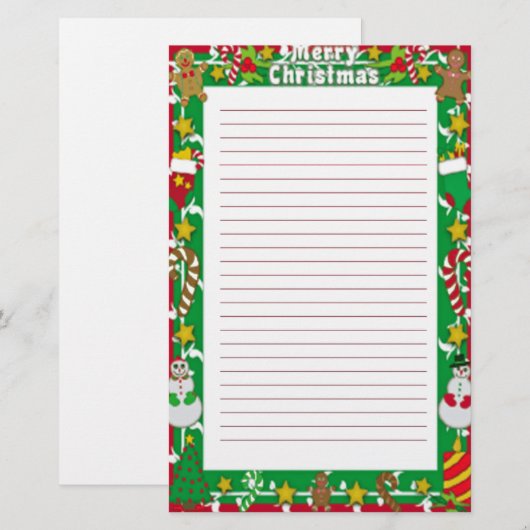 クリスマスの手紙 便箋 (正面/裏面)