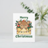 クリスマスの手紙 冬の動物 鹿 シーズンポストカード (スタンド正面)
