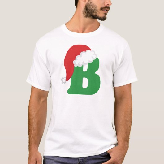 クリスマスの手紙Bのアルファベットのワイシャツ Tシャツ (正面)