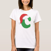 クリスマスの手紙Cのアルファベット Tシャツ (正面)