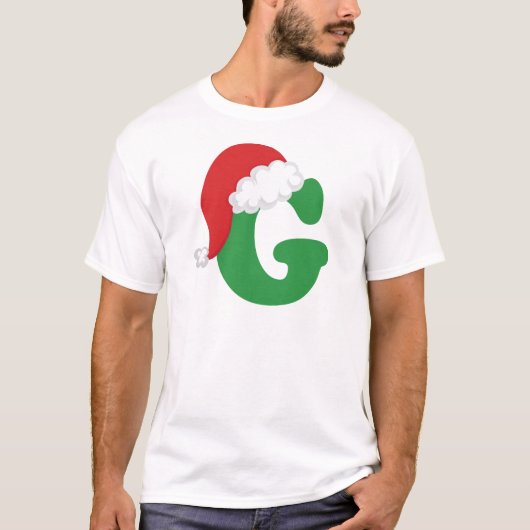 クリスマスの手紙Gのアルファベット Tシャツ (正面)
