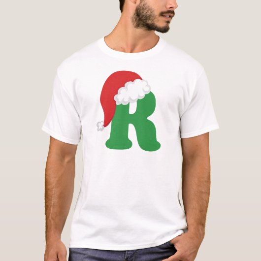 クリスマスの手紙Rのアルファベット Tシャツ (正面)