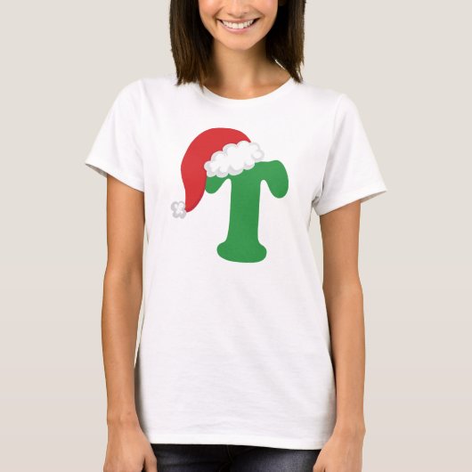 クリスマスの手紙Tのアルファベット Tシャツ (正面)