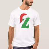 クリスマスの手紙Zのアルファベットのワイシャツ Tシャツ (正面)
