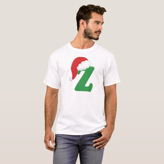 クリスマスの手紙Zのアルファベットのワイシャツ Tシャツ (正面フル)