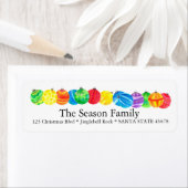 クリスマスの手絵を描水の色の住所 シール (インサイチュ)