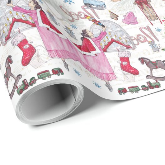 クリスマスの手色彩の鮮やかのおとぎ話 ラッピングペーパー (ロールコーナー)