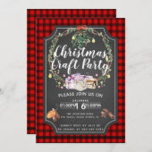 クリスマスの技術のパーティーの募金活動のイベントの格子縞 招待状 (正面/裏面)